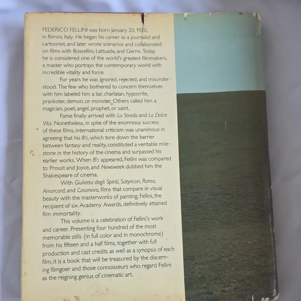 Taschen Fellini's Films Hardcover Illustrated Picture Book Film Nonfiction